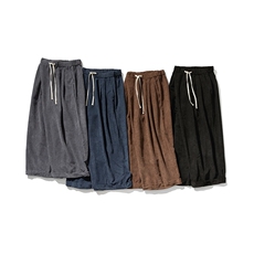 平铺图大码风灯芯绒阔腿裤直筒休闲裤汉服日系潮K242/P65，男装民族服装，钱塘713