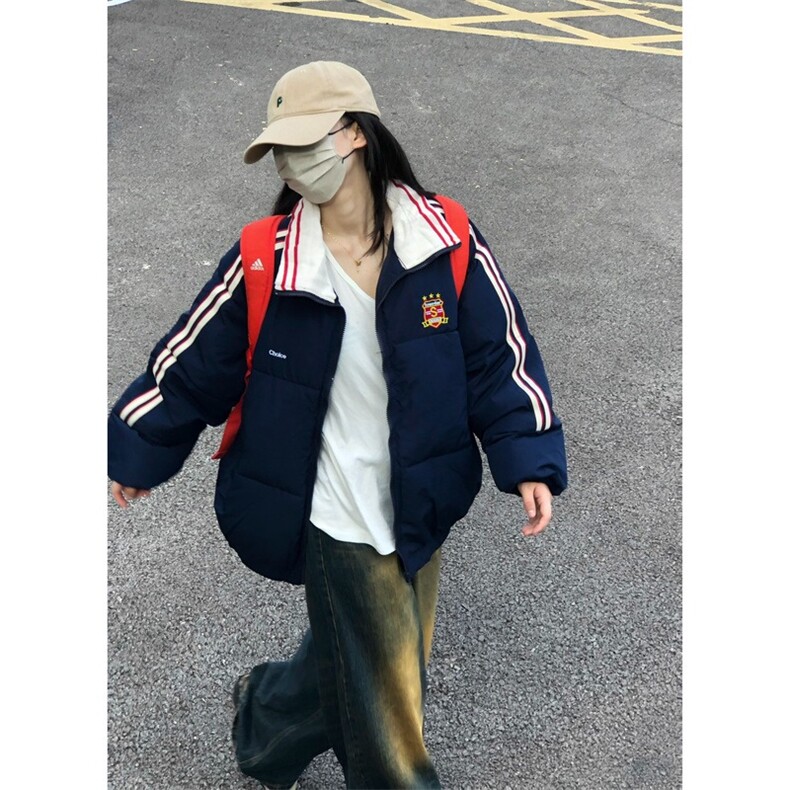 W586-P98 美式复古棉服女2025年棉袄bf潮棉衣学生外套情侣款图片