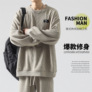 秋冬美式休闲百搭内搭舒适条绒卫衣   TW870常规特批53图片