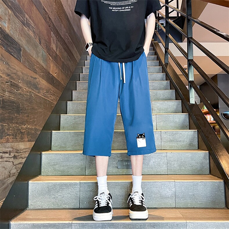 冰丝七分裤男大码速干短裤男五分裤港风风格QK72397-P25,男装休闲裤,电商A040