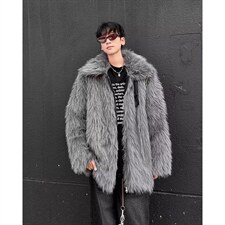 【有货】DW2461-P115冬季仿狐狸毛皮草外套男款加厚宽松棉服棉衣，男装夹克，星座603-2