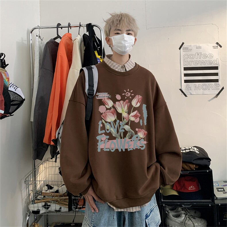 特P25控48秋冬新款男士圆领卫衣宽松休闲日常百搭上衣WQ2432,男装卫衣,电商B370