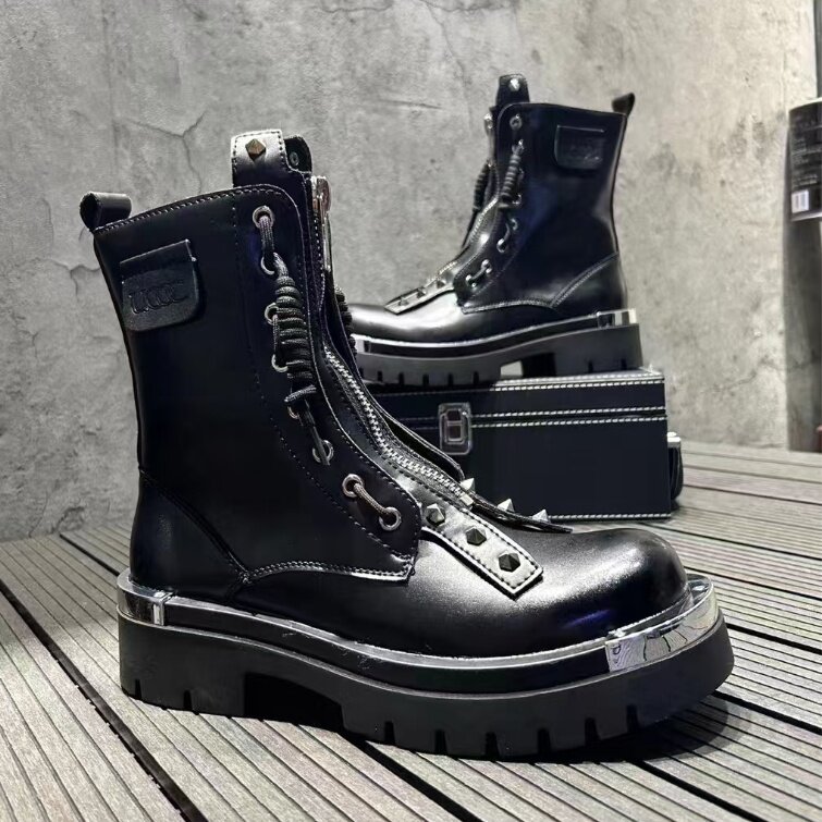 秋冬新款马丁靴男厚底英伦潮男靴，男鞋马丁靴，星座1407-6