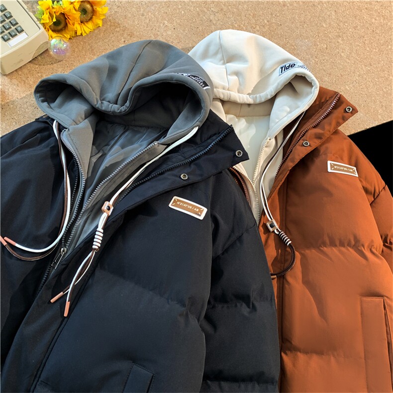 假两件加厚加绒情侣款百搭面包服棉衣715-6-MF100P118（控148）,男装棉衣,星座715-6