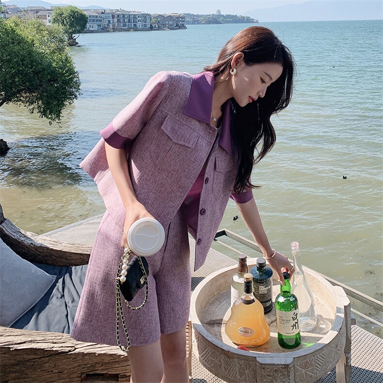【夏款现货】时尚通勤拼色小香风套装088-2393p145k198，女装套装/套裙，2C088