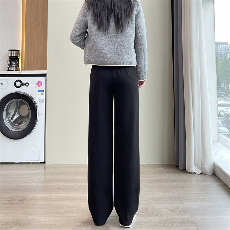 毛呢阔腿西装裤女秋冬新款直筒宽松高腰冬季休闲裤秋冬加绒女裤,女装休闲裤,云美莎专业女裤-全店现货
