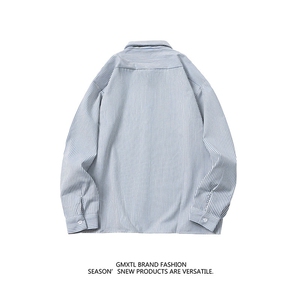 条纹长袖衬衫男 xh102-特p：40图片