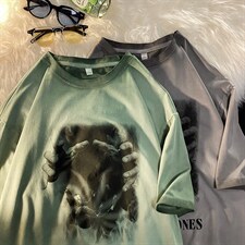 夏季港风新款短袖潮牌时尚宽松男士冰丝T恤短袖上衣TC3125-P33，男装T恤，星座717