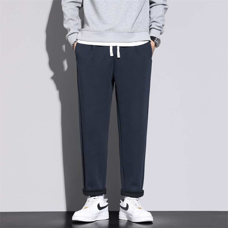 特批轻奢休闲裤男士秋冬季加厚直筒长裤子运动裤J830-P40/加绒P50,女装休闲裤,星座509