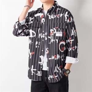 1506-1/C5301/P40新款衬衫男宽松小众设计感上衣男生潮流百搭百搭图片