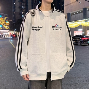 H212美式重磅卫衣男士2025春季新款立领拉链开衫运动外套休闲上衣图片