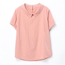 2021夏季新款简约时尚气质减龄翻领休闲舒适提花上衣，女装衬衫，奕阳依阁