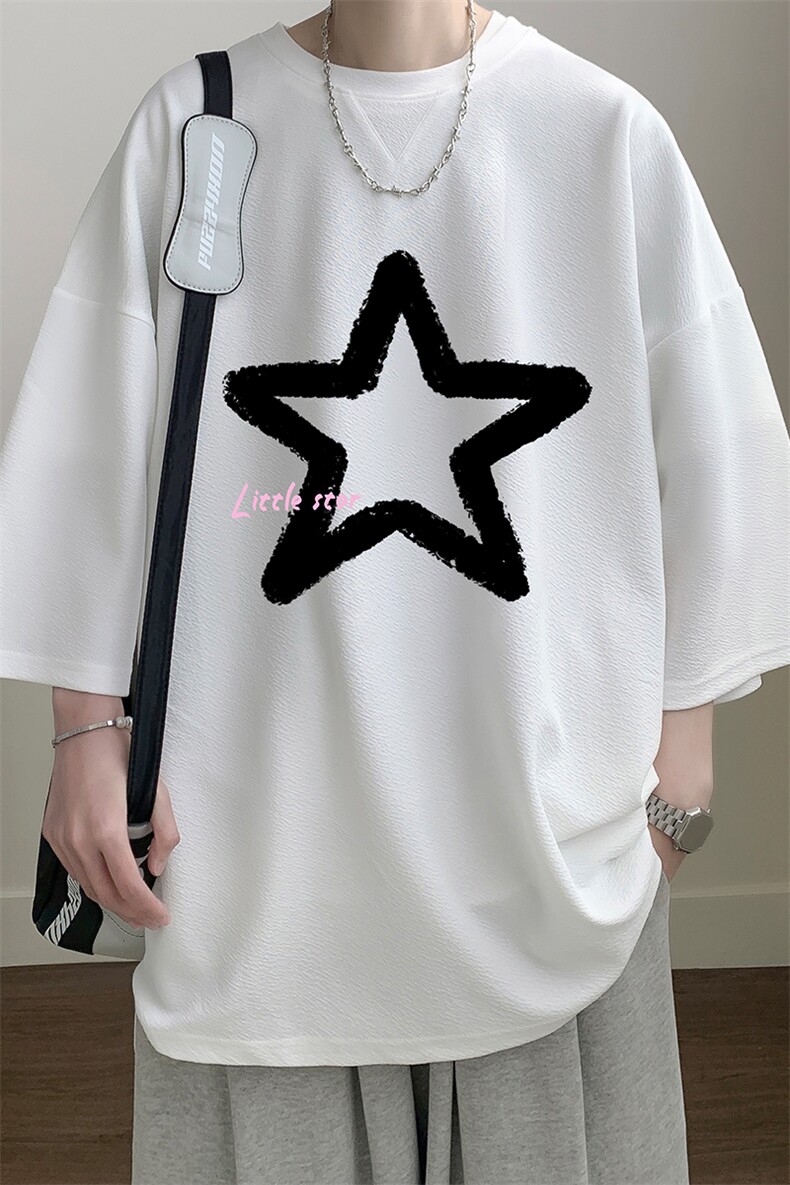 春夏季七分袖t恤男大码五分袖男短袖中袖Q11286-P30,男装T恤,电商A040