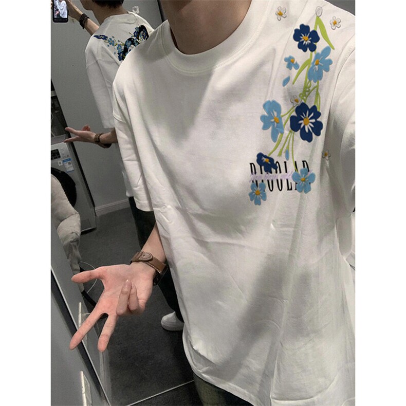 万针全刺绣解构设计260克重磅双纱纯棉高品质美式高街短袖T恤特39，男装T恤，电商A486