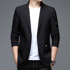 中青年男西服纯色上衣春季轻薄款小西装男装便西休闲外套上衣单件图片