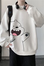 圆领卫衣男大码加厚加绒长袖t恤男S6131-P28加绒款-P33，男装卫衣，电商A040