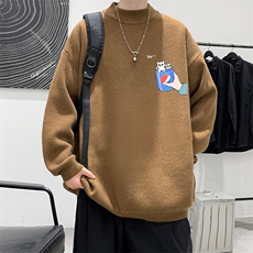 控68半高领毛衣男士大码针织衫男毛线衣男M18262-P45加绒款-P65，男装针织衫/毛衣，电商A040