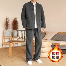 2025冬季风套装中式复古唐装棉衣棉绒保暖棉袄TZ2534-P205，男装棉衣，电商A008