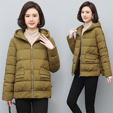 2022年冬季新款连帽羽绒棉服女宽松显瘦韩版休闲百搭棉衣女短外套，女装棉衣/棉服，简韵佳