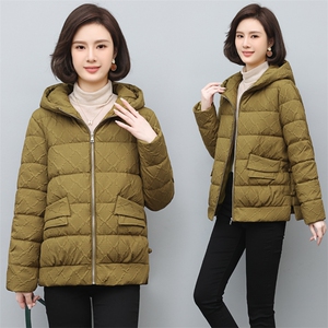 2022年冬季新款连帽羽绒棉服女宽松显瘦韩版休闲百搭棉衣女短外套图片