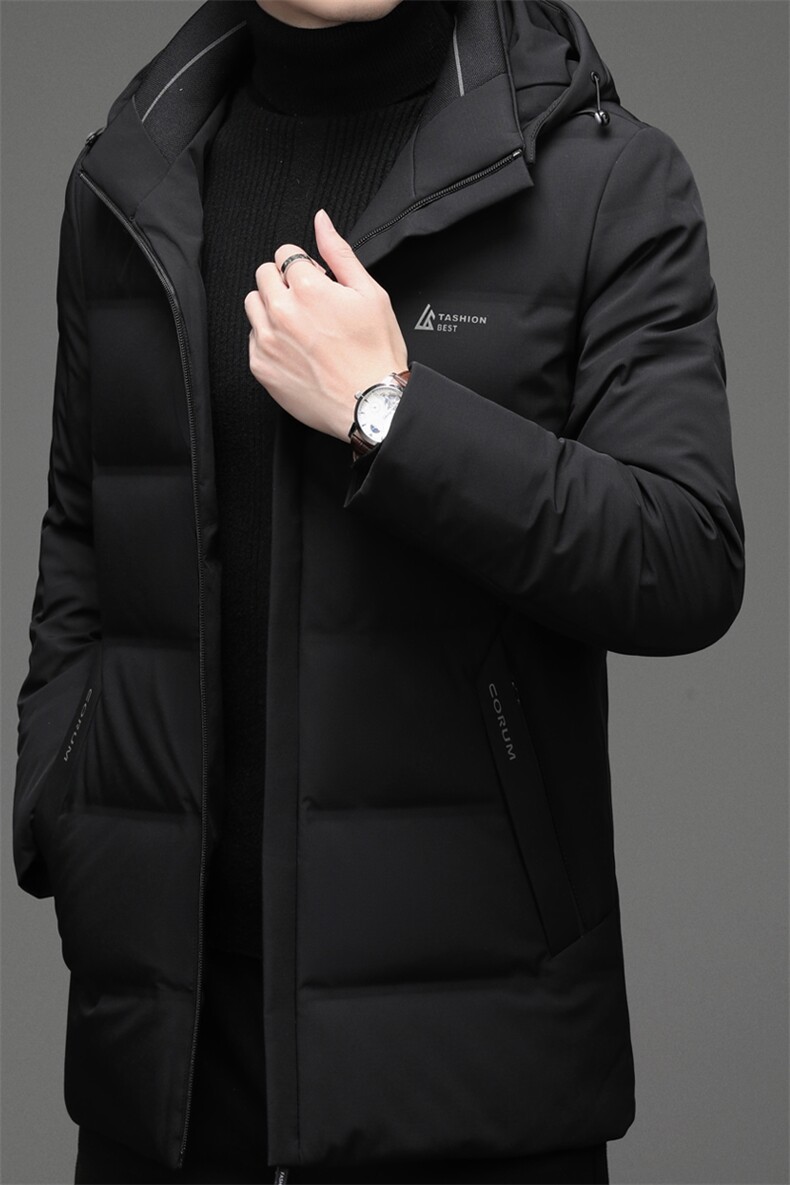 羽绒服中长款男士冬季白鸭绒保暖连帽休闲外套YYYR00012-P290,男装羽绒服,钱塘6003A(原)4033A