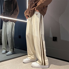 秋季条纹欧棉绒重磅裤子男条纹休闲直筒长裤K813*P40控68，男装休闲裤，星座227-2