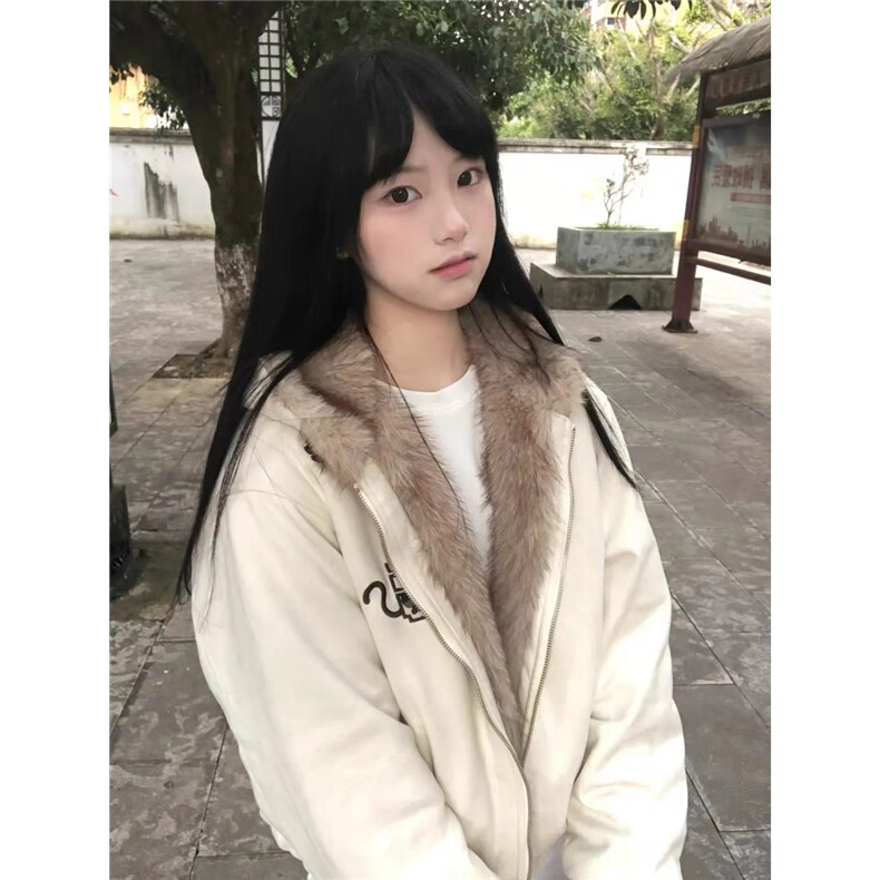 网图发芽小恶魔豹纹仿麂皮毛领加厚座山雕棉服外套女YY822-P108,男装棉衣,电商C216