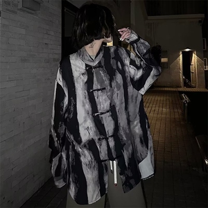 百搭做旧长袖潮原宿新款标准青春流行慵懒衬衫CK027-P40图片