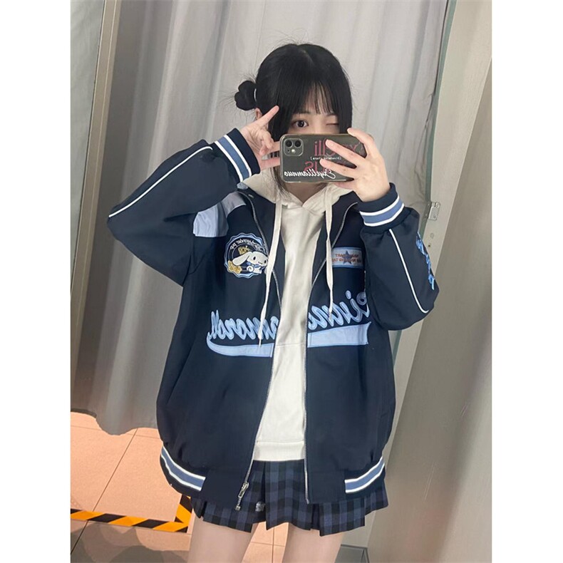 复古玉桂狗机车冲锋服男女秋冬新款设计百搭宽松显瘦外套W1818,男装夹克,星座1116A（原606A-3）