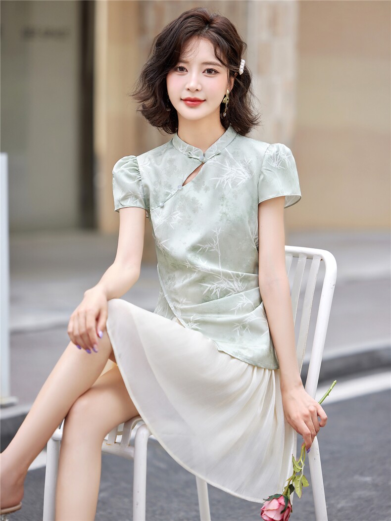独特气质穿搭新中式G风时尚上衣短裤套装女2025夏季新款潮品,女装套装/套裙,众宇琦