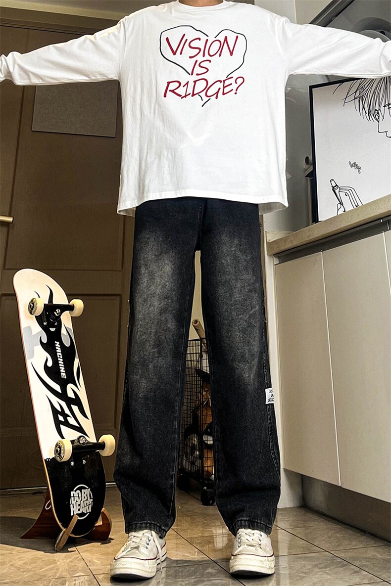 A178秋冬季新款美式休闲牛仔裤男直筒宽松Q81P48限价68,男装牛仔裤,电商A178