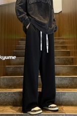 8XL-M特大码秋季新款垂感休闲裤男宽松直筒裤男裤子拖地裤K937P40，男装休闲裤，电商D206-1