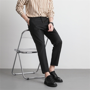 男士休闲裤春秋新款宽松长裤百搭潮流西裤男青年修身直筒九分裤子图片