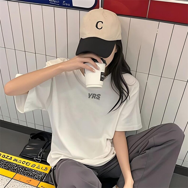 新款抖音直播得物男女短袖T恤220克纯棉T5112P23图片