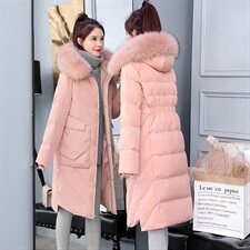 冬季羽绒棉服女中长款2025新款棉衣收腰修身显瘦时尚加厚学生棉袄，女装棉衣/棉服，关键词