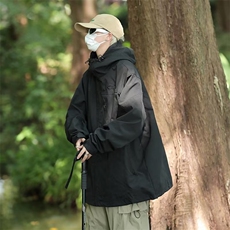 冲锋衣男美式休闲情侣外套春秋户外机能夹克宽松登山服JK7006，男装夹克，星座1116A-1（原606A）