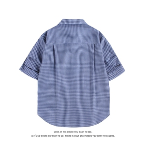 美式复古蓝色连帽/翻领衬衫男衬衣外套上衣DC2243/DC2244-特价P35图片