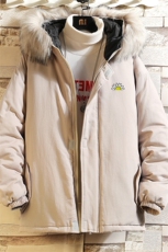 MM48089-P130冬季大毛领衣男士大码加厚袄男服砖墙挂拍，男装棉衣，电商A040A