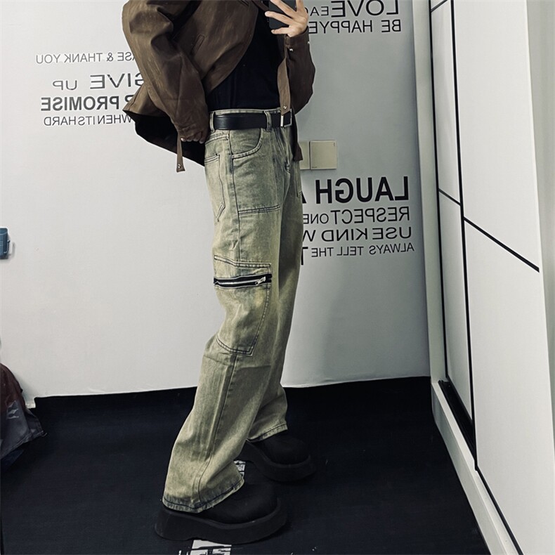 美式vibe复古牛仔裤男款高街潮牌直筒阔腿帅气KX201-P55,男装牛仔裤,星座1109-3