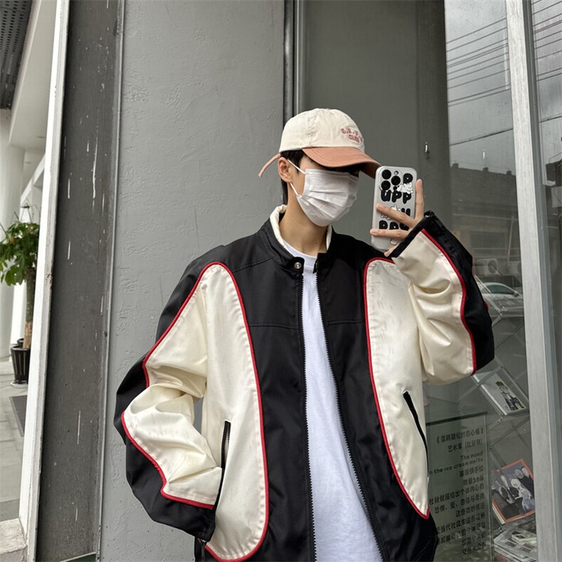 复古拼接新款休闲外套新款潮牌百搭夹克男CC005-P70,男装夹克,星座911-3