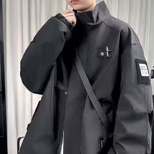 美式冲锋衣外套男款2025春秋季新款潮牌工装夹克男生翻领上衣搭配，男装夹克，星座506A