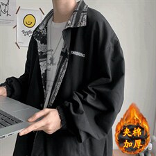 两面穿外套男春秋韩版百搭新款潮牌ins港风夹克潮JK66-p55加棉70,男装夹克,星座1008-1