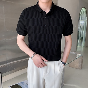 白色2022精神小伙修身polo衫男士短袖T恤PL512 P48 控价68图片