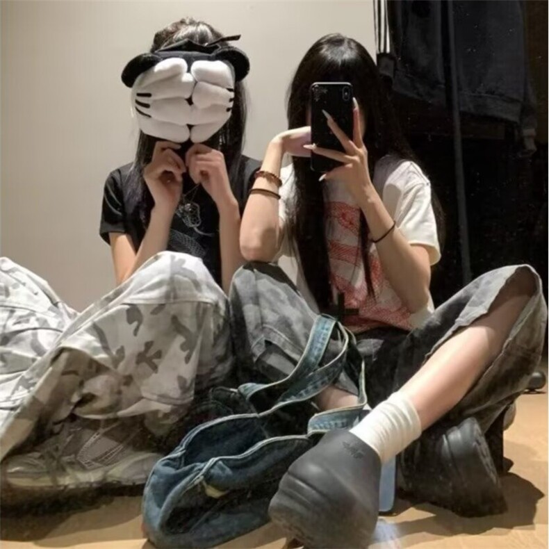 8063-P582025新款美式复古迷彩裤潮流百搭商务裤宽松阔腿裤,男装休闲裤,电商B323A