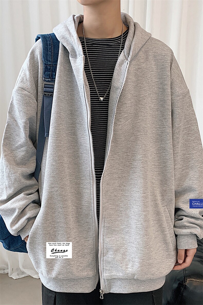 KS21062-P38加绒-P43连帽开衫卫衣男运动外套大码班服,男装卫衣,电商A040