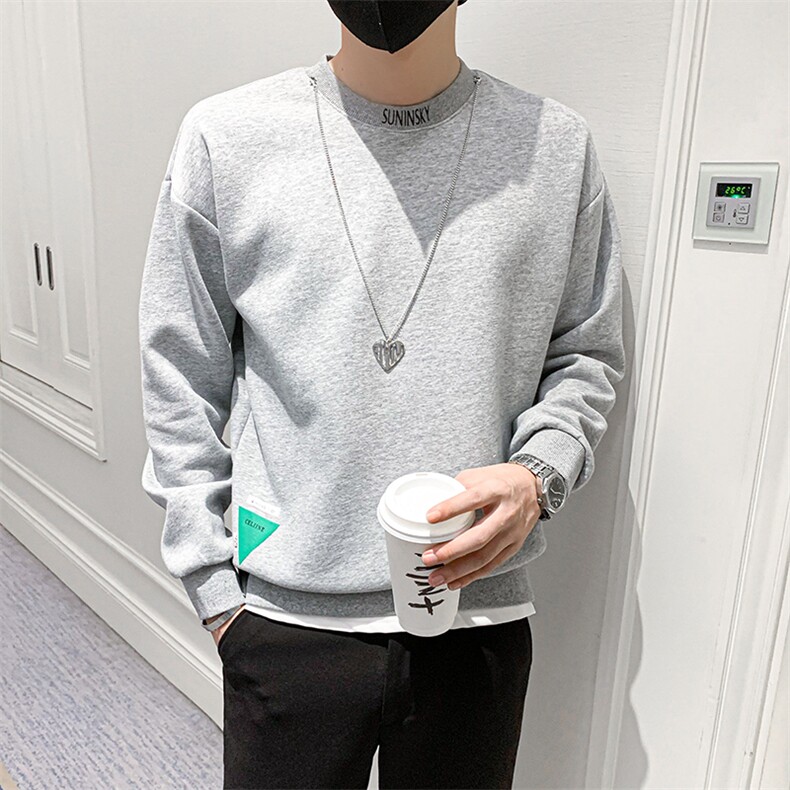 2024春季新款波高品质圆领项链装饰宽松学生卫衣男5772-p60,男装卫衣,电商D303