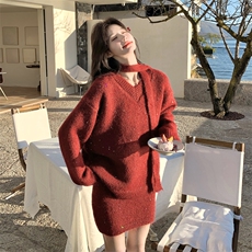 现货【新款】休闲毛衣套装，女装套装/套裙，网红馆
