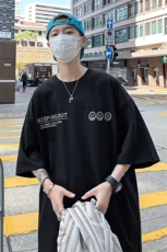 港风夏季短袖t恤男字母涂鸦印花体恤B239-T1013-P25，男装T恤，星座514-2(原B239)