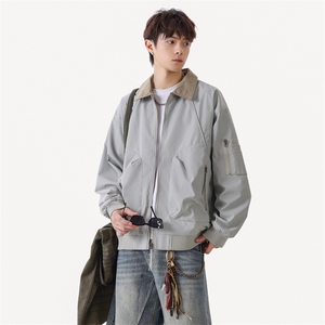 美式飞行员夹克男款解构弯刀短款外套廓形翻领棒球服JK02557-P72图片