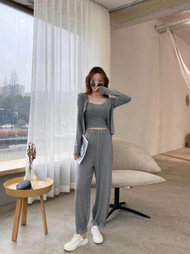 香丽迪针织三件套百搭休闲套装女，女装套装/套裙，香丽迪1